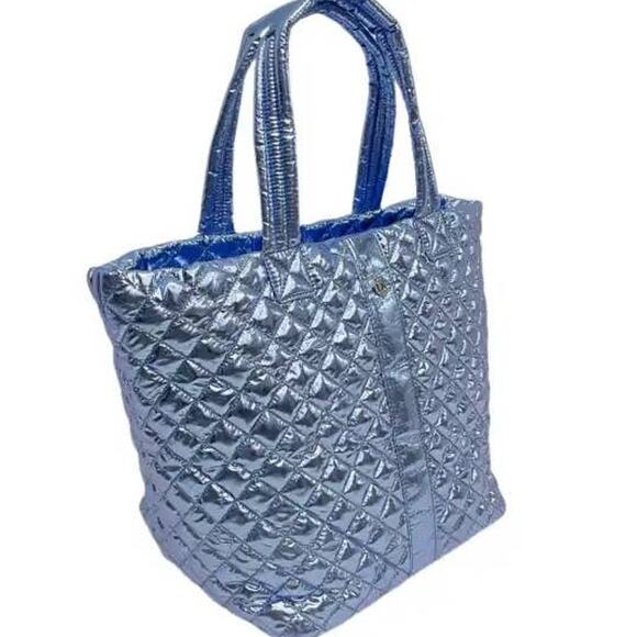 The Debra Diamond Quilted Nylon Tote Bag Ice Blue - Picture 3 of 5